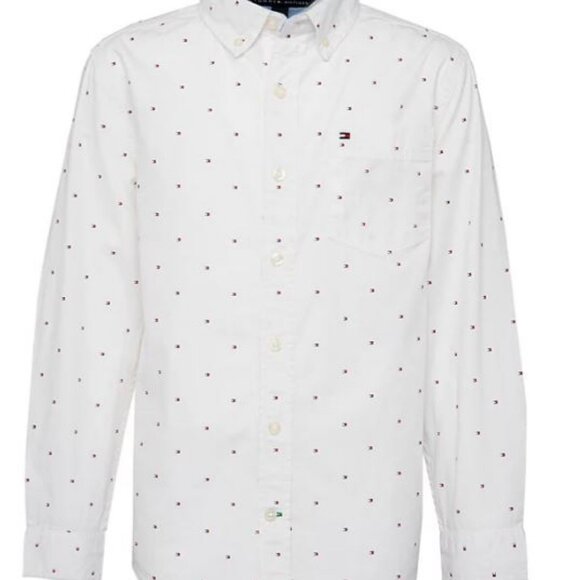 Tommy Hilfiger Boys All Over Print Button Down Shirt - Picture 1 of 5